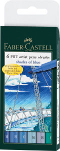 Faber-Castell PITT ARTIST PEN BLUE 6 KOLORÓW ETUI