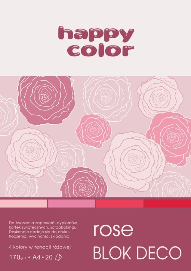 Blok Deco Rose A4 20 arkuszy 4 kolory