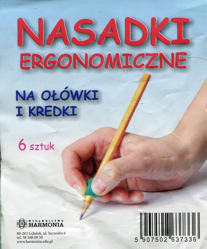 Wydawnictwo Harmonia Nasadki ergonomiczne na ołówki i kredki 6 szt