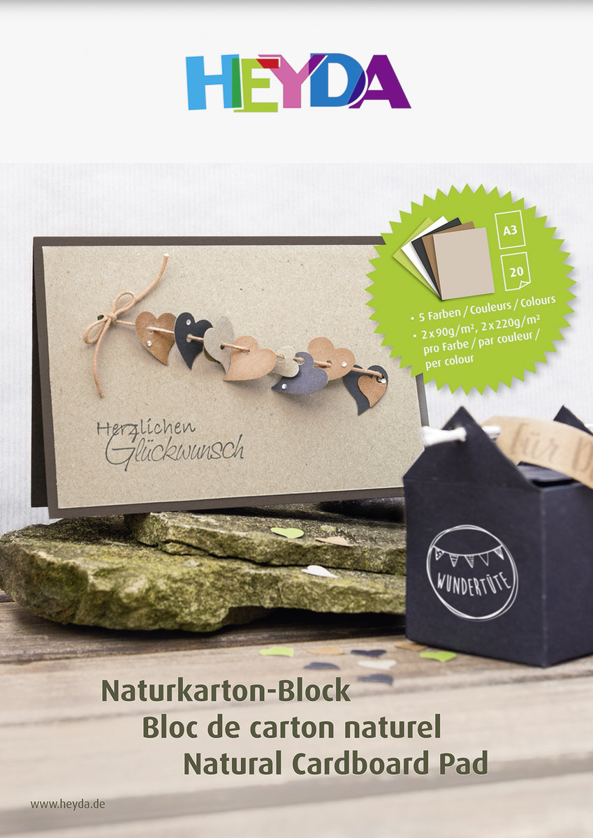Heyda blok karton recyklingowy, format A3
