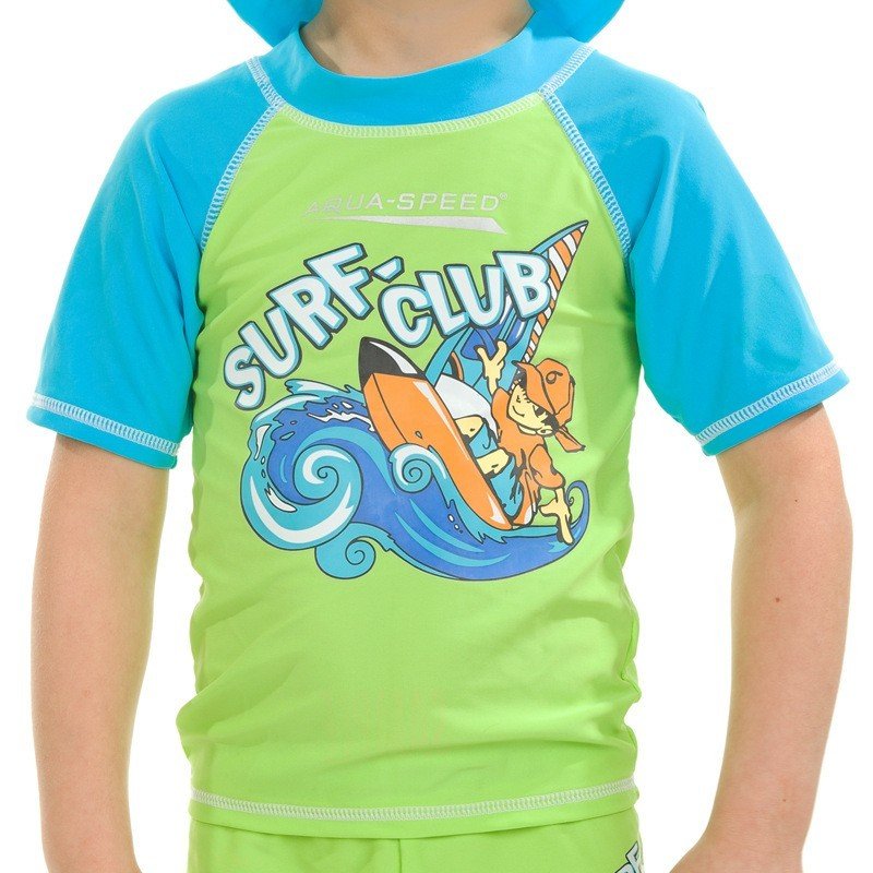 Aqua-Speed, Koszulka plażowa dziecięca, Surf-Club, Zielona