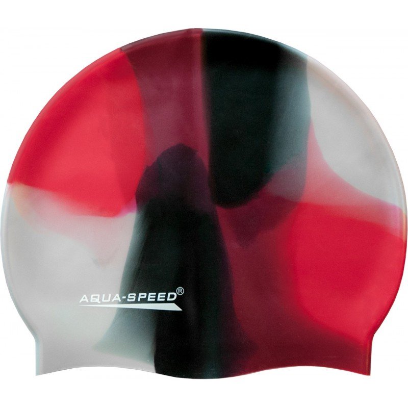Aqua Speed Markartur Wielokorowy Bunt czepek silikonowy siwo-czerwono-czarny