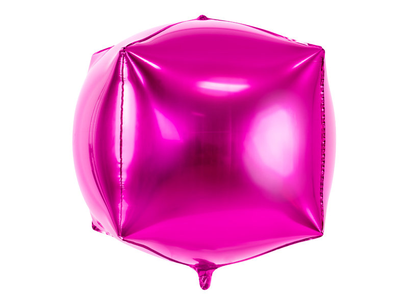 PartyDeco Balon foliowy Sześcian, 35x35x35cm, ciemny różowy