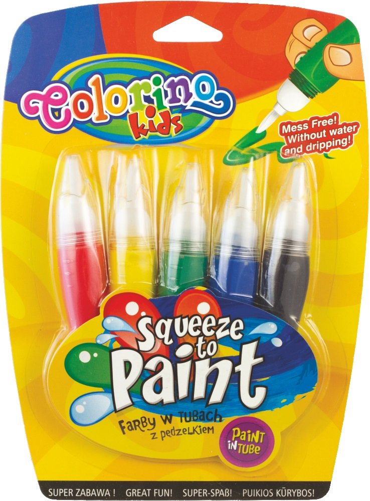 Colorino Farby plakatowe 5kol tubki z pędzelkiem 66037PTR