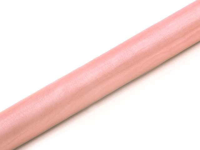 PartyDeco Organza gładka, różowa blada, 0,36 x 9 m ORP-081B