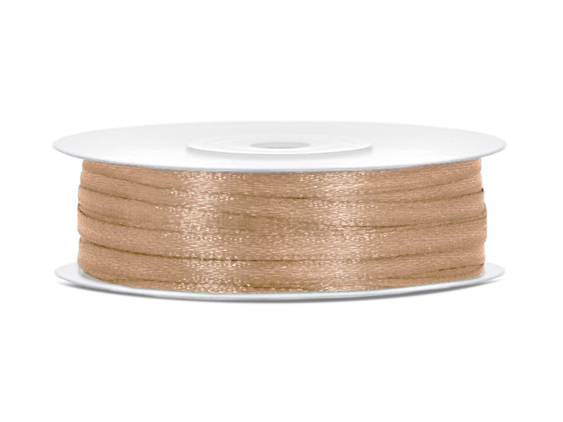 PartyDeco Tasiemka satynowa, złota jasna, 3 mm / 50 m TS3-019J