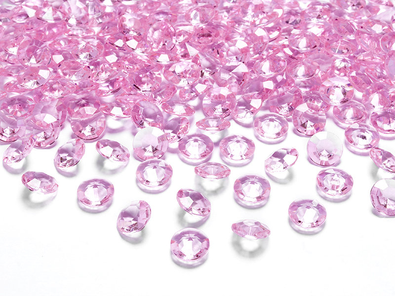 Unbekannt 100 diamentów jasnoróżowy, różowy, 12 MM dekoracja stołu artykuł promocyjny wesele chrzest