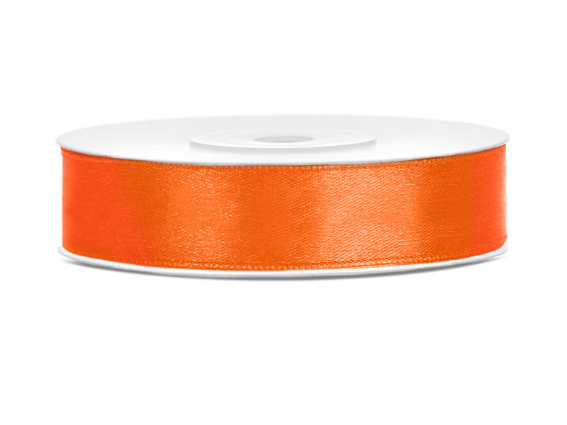 Party Deco Tasiemka satynowa pomarańczowa 12 mm 25 m 1 szt TS12-005