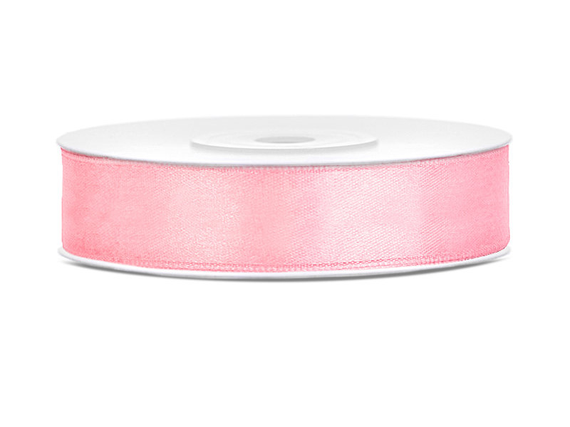 Party Deco Tasiemka satynowa, jasnoróżowa, 12 mm / 25 m, 1 szt. TS12-081J