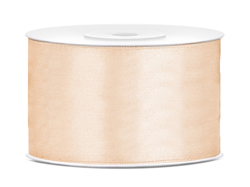 PartyDeco Tasiemka satynowa, kremowa, 38 mm / 25 m TS38-079