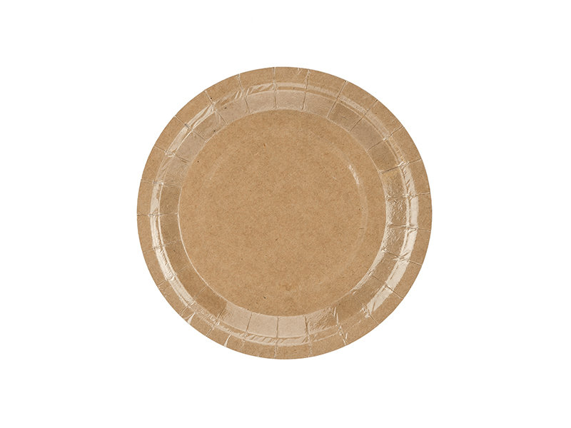 PartyDeco Talerzyki papierowe "Kraft" brązowe 18 cm 6 szt TPP35-031