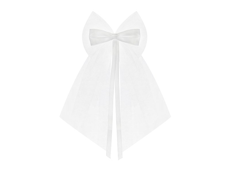 Kokardka z kokardką, biała, 2 szt. KOK-008