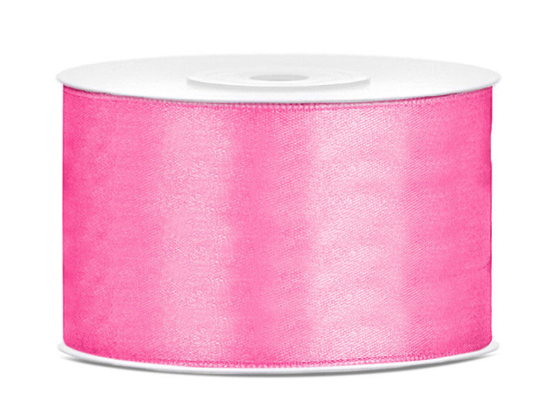 PartyDeco Tasiemka satynowa, różowa, 38 mm / 25 m TS38-081