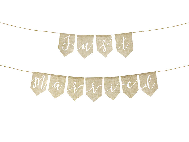 Party Deco Baner Just Married - jutowy - 185 cm - 1 szt. GRL42-008