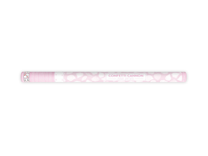 PartyDeco Tuba strzelająca, płatki róż białe, 80 cm TUKP80-008