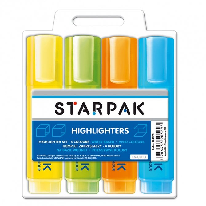 Starpak Zakreślacz 4 kolory