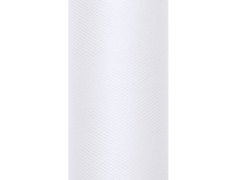 Party Deco Tiul gładki biały - 15 cm x 9 metrów - 1 szt. TIU15-008