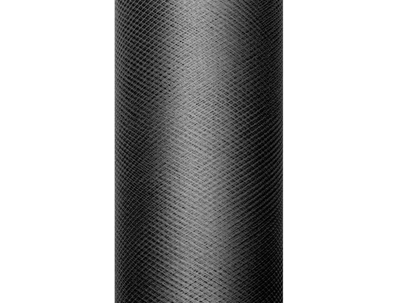 Party Deco Tiul gładki czarny - 15 cm x 9 metrów - 1 szt. TIU15-010