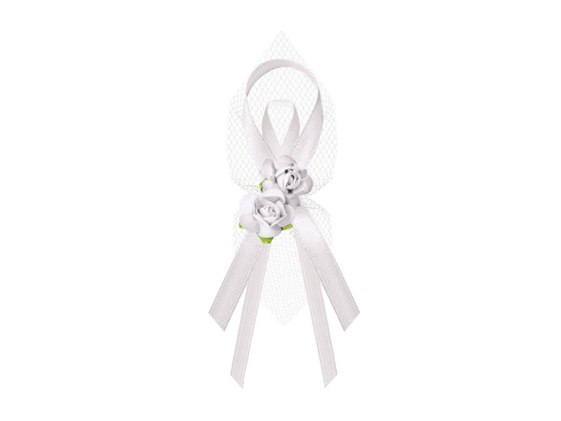 Kotyliony z różyczkami, białe, ok. 9cm, 6 szt. KRP-008