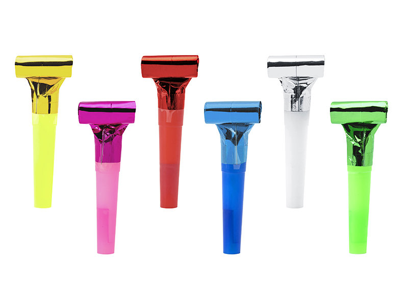 Party Deco Gwizdki trąbki rozwijane holograficzne 6 szt GWI6-000