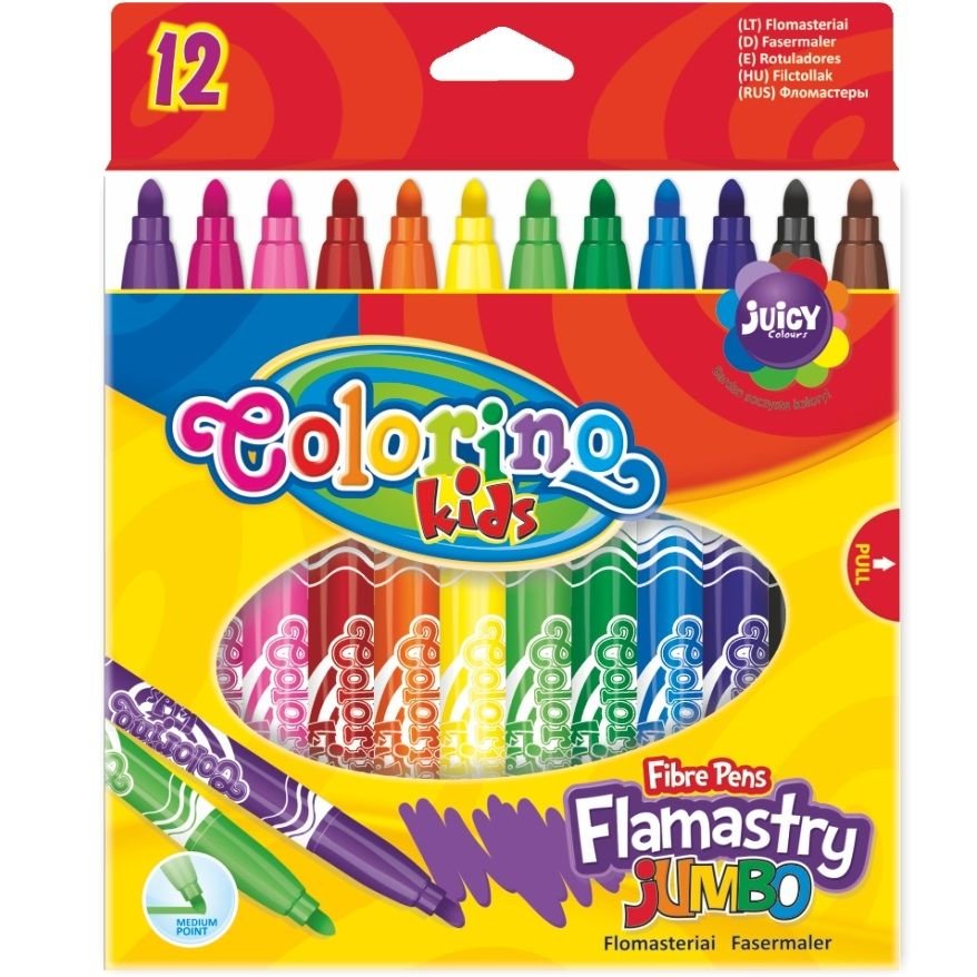 Colorino Kids Flamastry Jumbo 12 kolorów PATIO