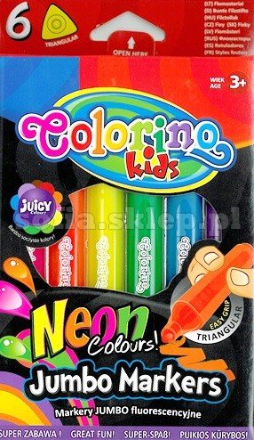Colorino Markery Jumbo fluorescencyjne Kids 6 kolorów Patio