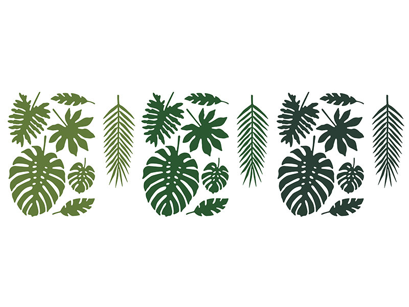 PartyDeco Dekoracje Aloha - Liście tropikalne, mix (1 op. / 21 szt.) ZDA1
