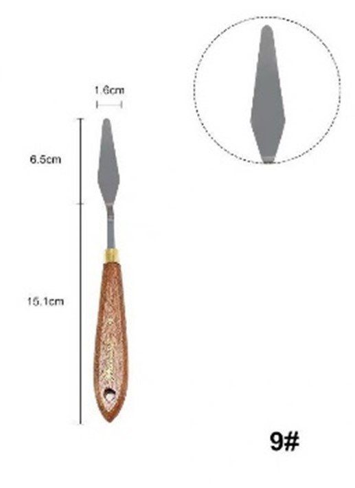 Szpachelka malarska nr 9, uchwyt drewno bukowe, blister, Happy Color