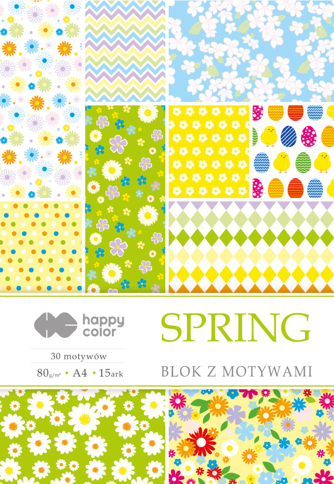 GDD Blok z motywami Spring A4/15ark HAPPY COLOR