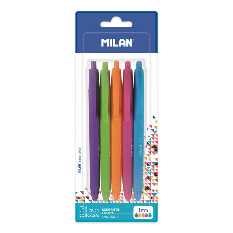 MILAN Długopis P1 Touch mix kolorów 5szt) MILAN