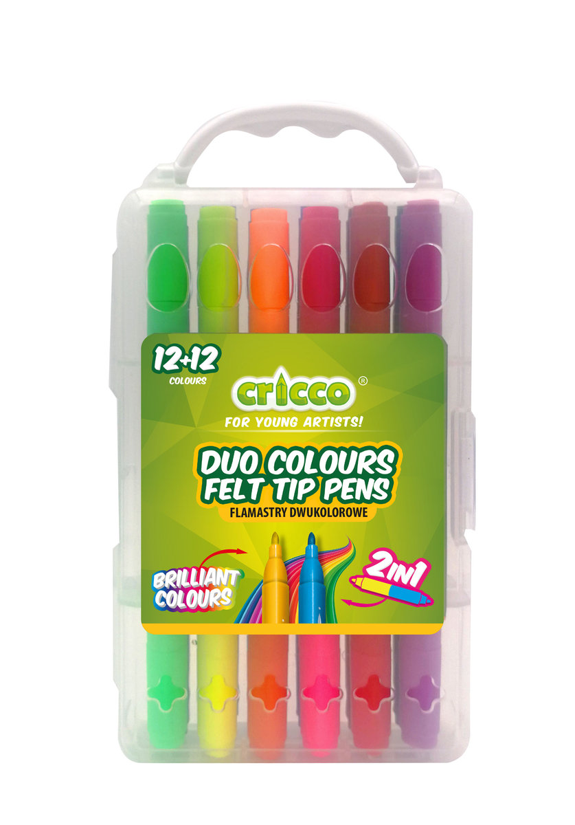 Cricco Flamastry dwustronne 24 kolory CRICCO