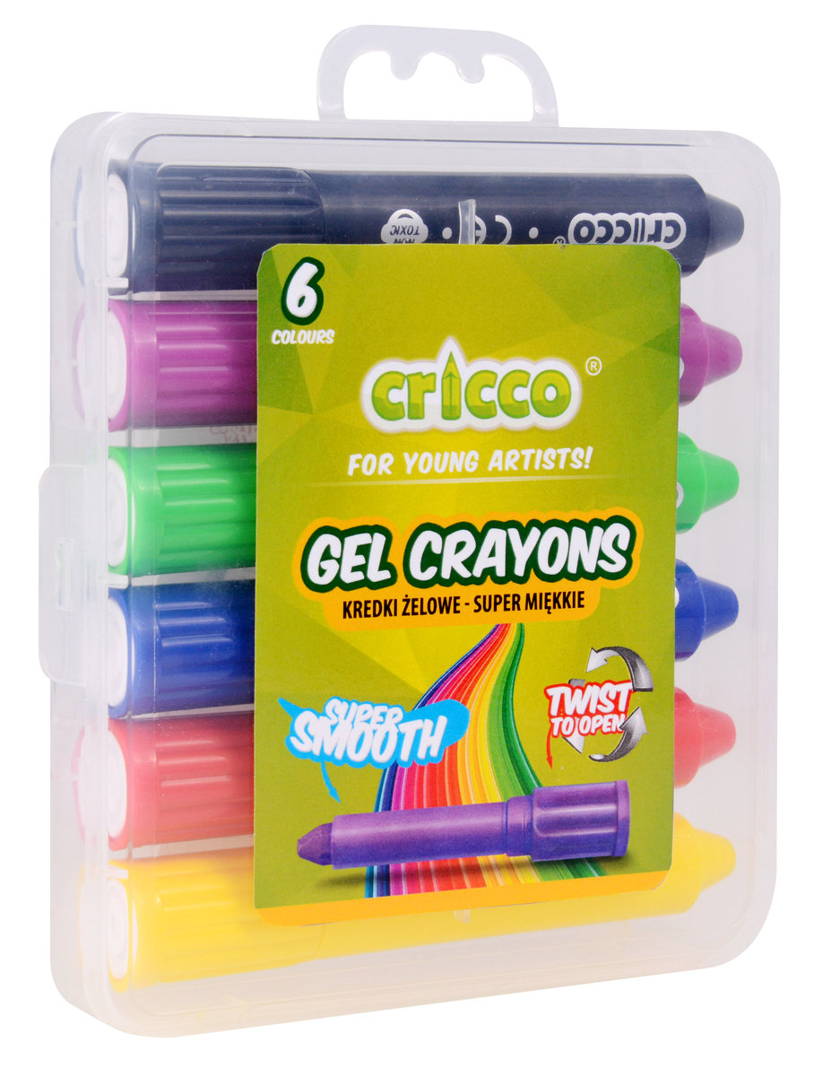 Cricco Kredki żelowe Twist 6 kolorów CRICCO