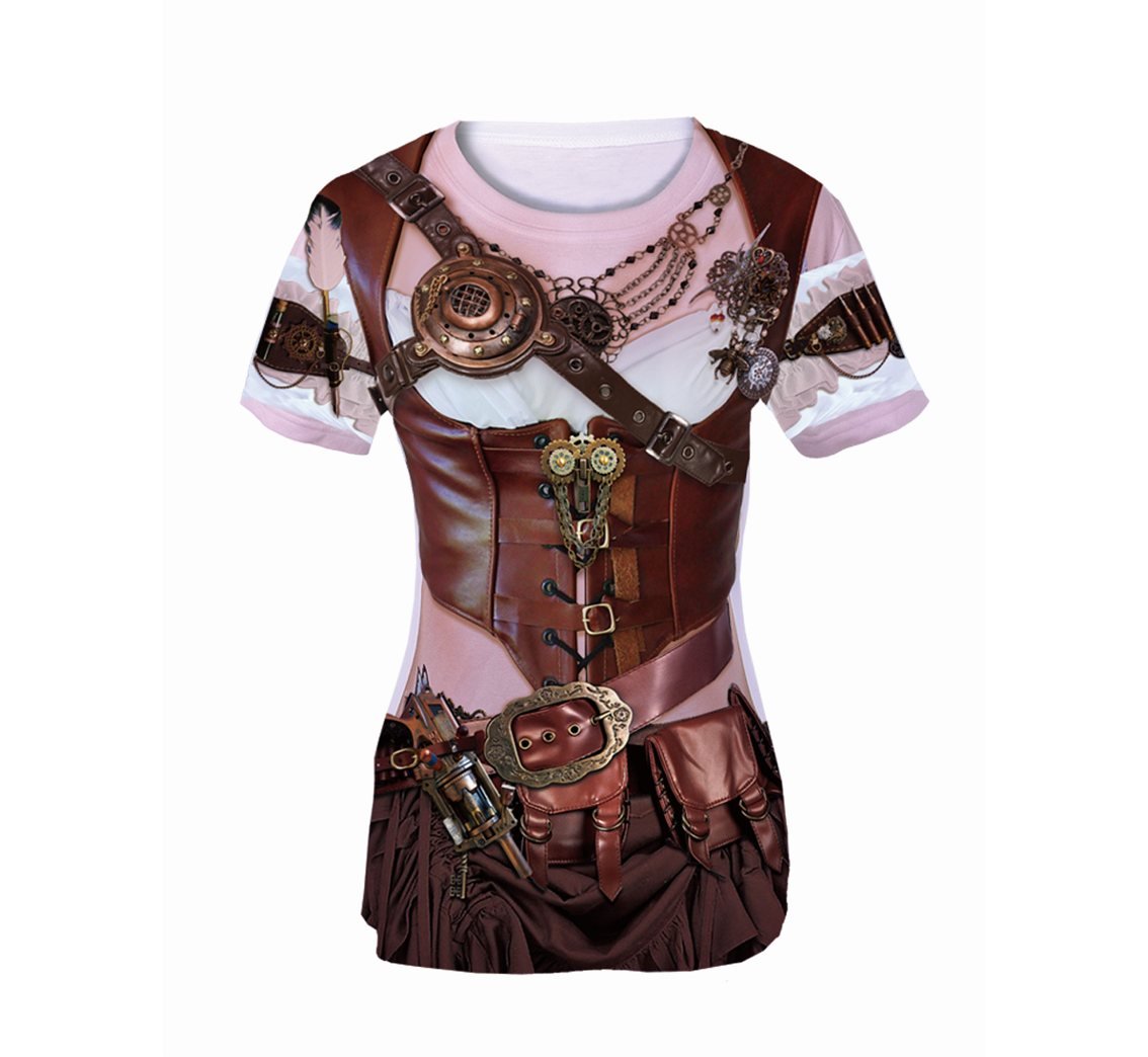 GoDan T-shirt z nadrukiem "Steampunk Lady" rozm M FF-TSPM