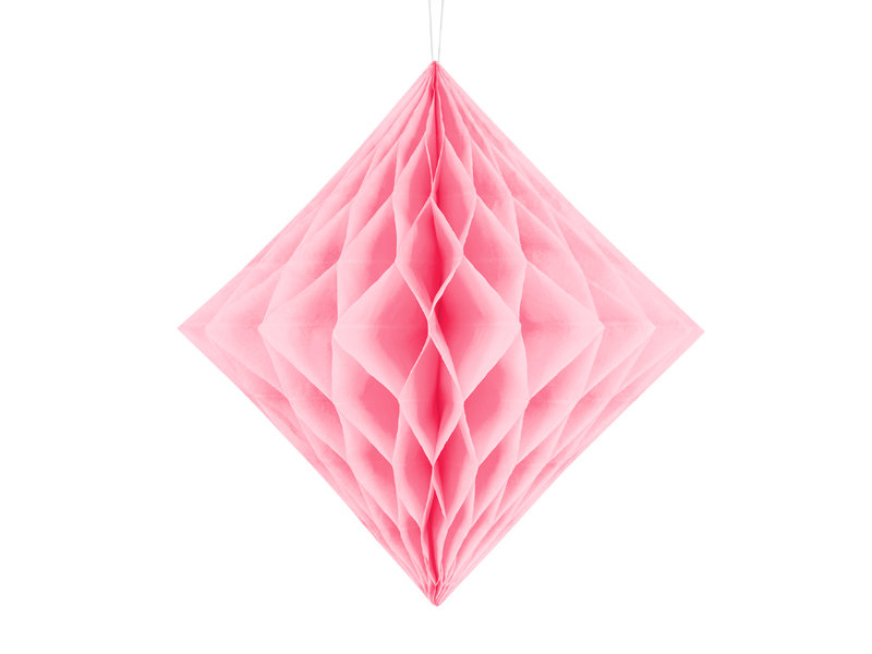 PartyDeco Diament bibułowy, jasny różowy, 20cm DH20-081J