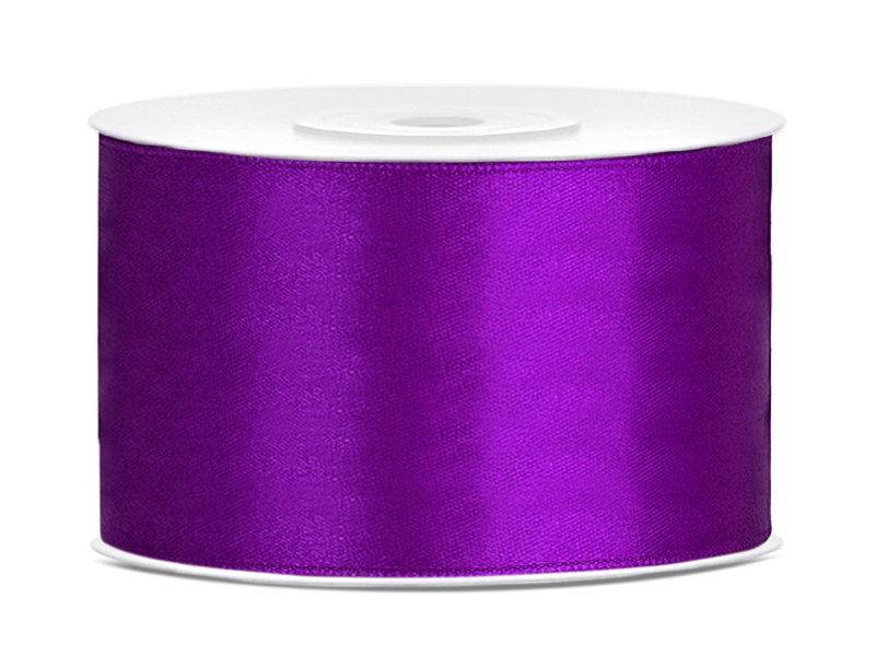 PartyDeco Tasiemka satynowa, purpurowa, 38 mm / 25 m TS38-062