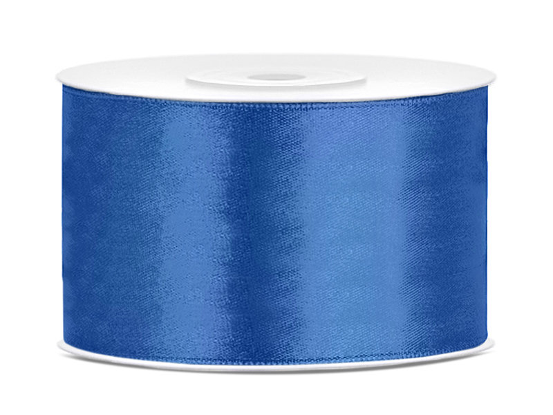 PartyDeco Tasiemka satynowa, niebieska kobaltowa, 38 mm / 25 m TS38-074R