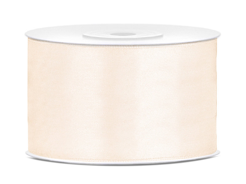 PartyDeco Tasiemka satynowa, kremowa jasna, 38 mm / 25 m TS38-079J