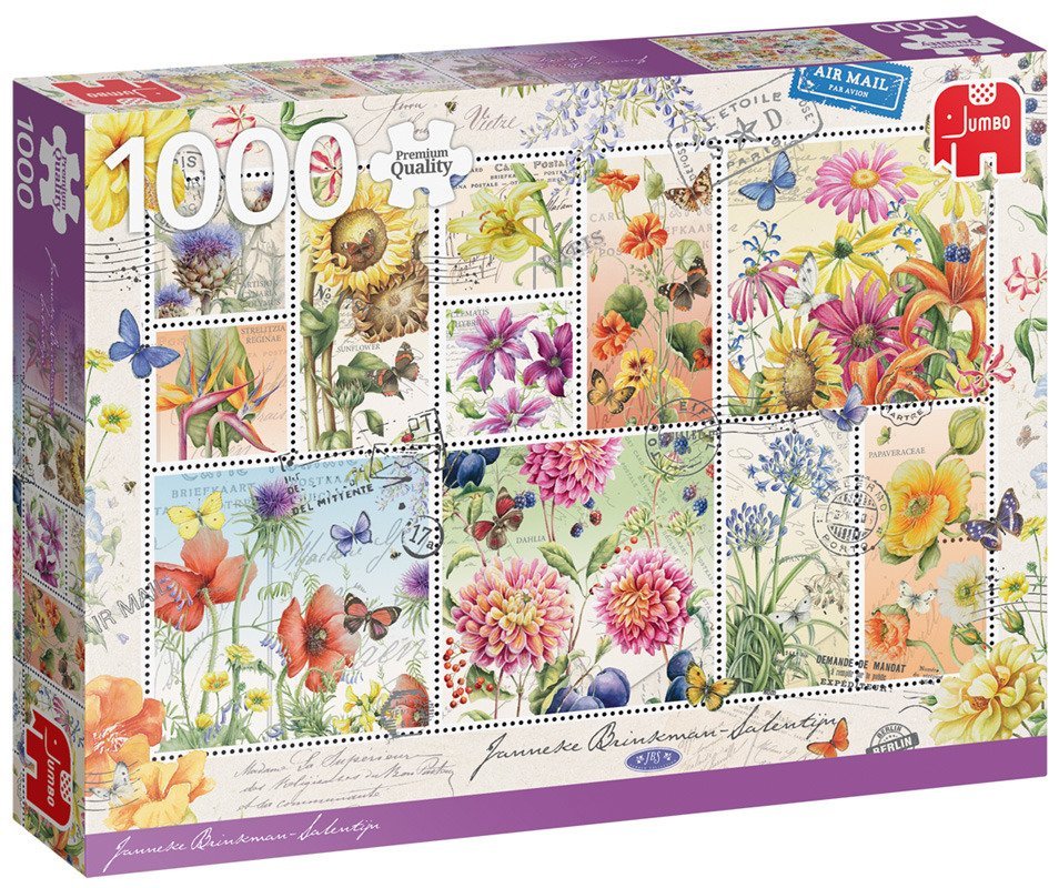 Jumbo Puzzle 1000 PC Znaczki z letnimi kwiatami G3