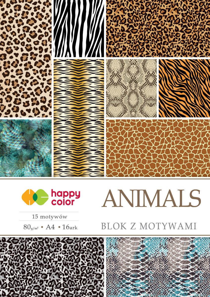 HAPPYCOLOR Blok motyw A4/15 Animals Happy Color