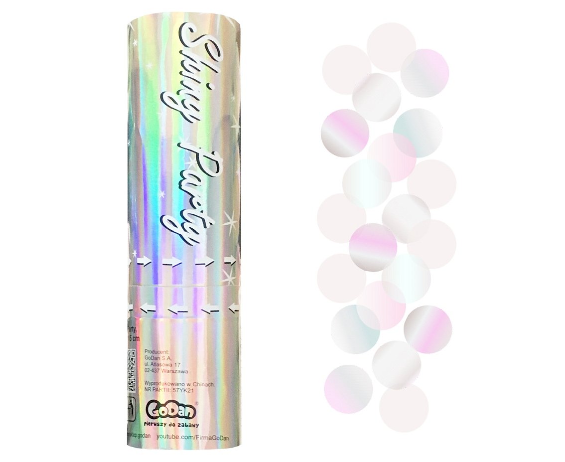 Konfetti pneumatyczne, Shiny Party, kółeczka opalizujące, 15 cm