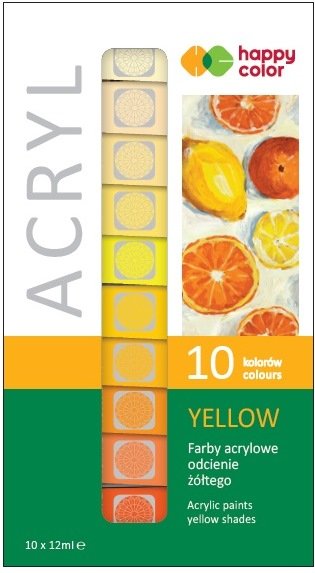 Happy Color Farba akrylowa 12ml 10 kol żółty