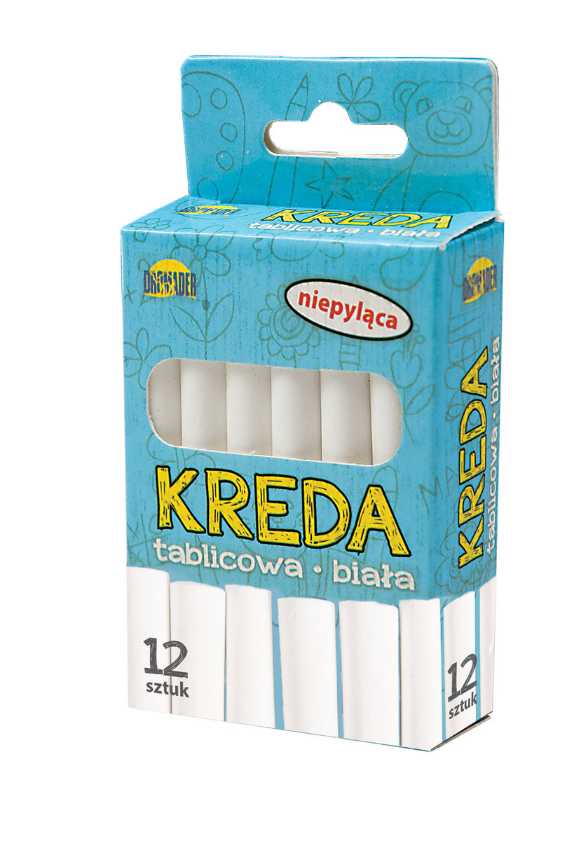 Dromader Kreda tablicowa biała 12szt p24 TR-21156,cena za 1op