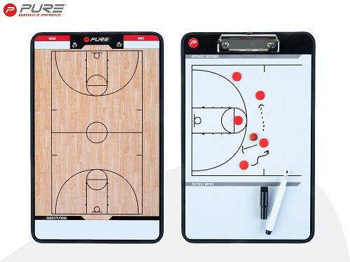 ACM Products Pure2Improve Dwustronna tablica trenerska do piłki koszykówki, 35x22cm (P2I100620)