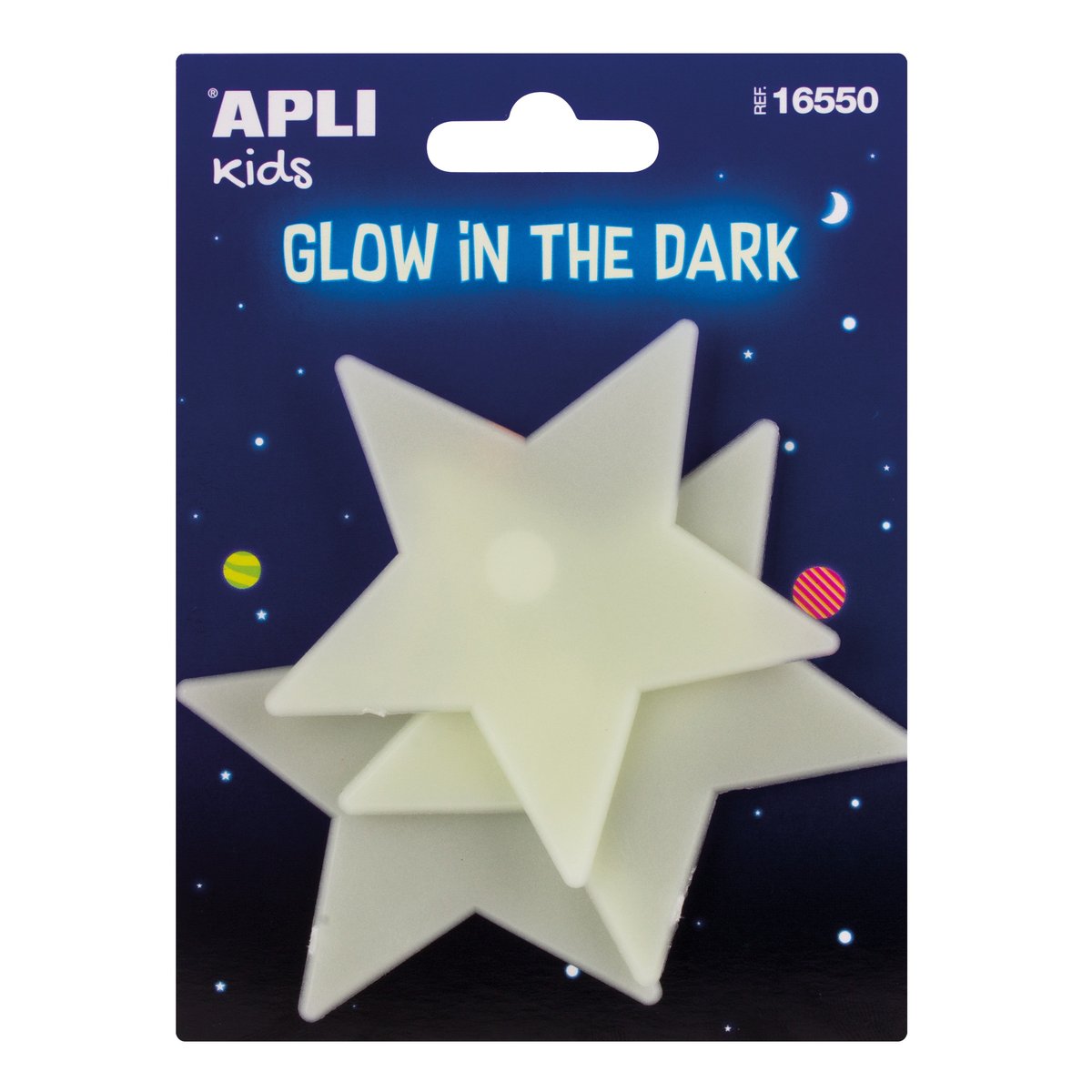 Apli Kids Fluorescencyjne naklejki Apli Kids - Duże Gwiazdki 3 sztuki