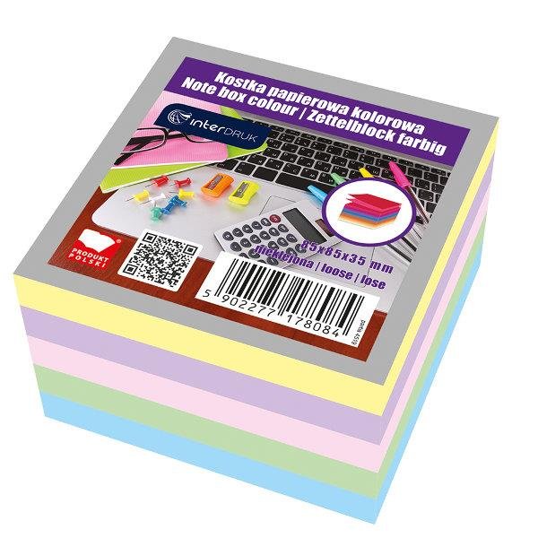Interdruk K KOSTKA PAPIEROWA BIAŁA 8,5X8,5X3,5 NIEKLEJONA