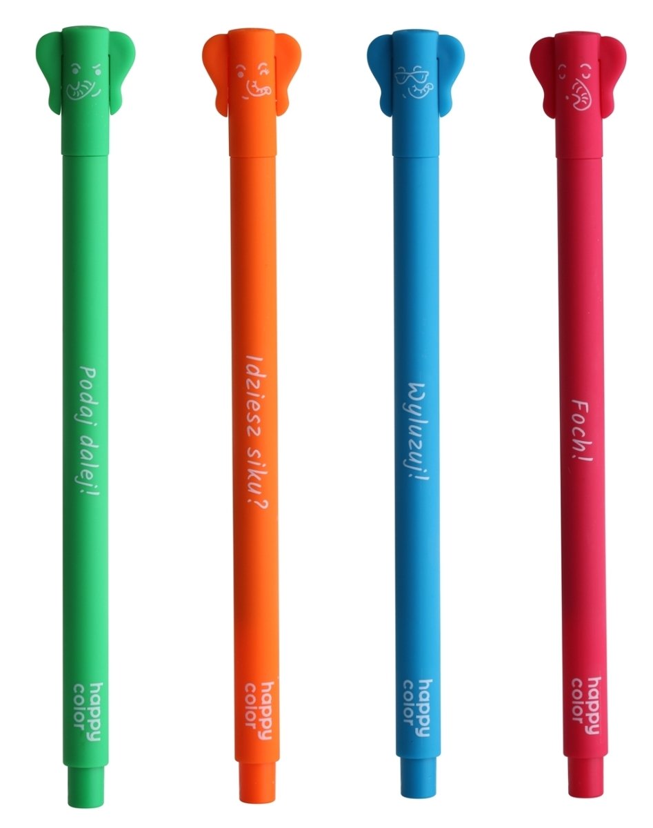 HAPPYCOLOR Długopis żelowy 0.5mm niebieski Feelingi Elephants (2) Happy Color