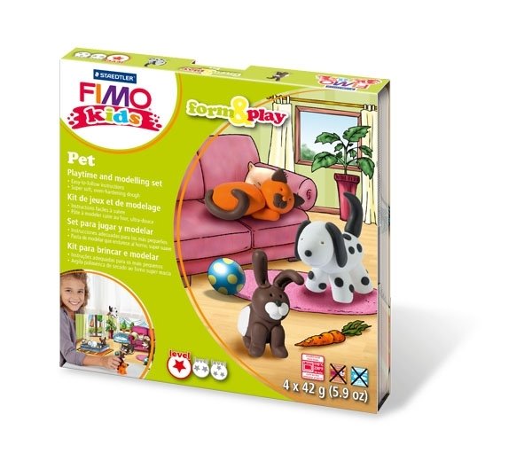 Staedtler Zestaw Fimo Kids Form&Play 4 x 42g Zwierzaki