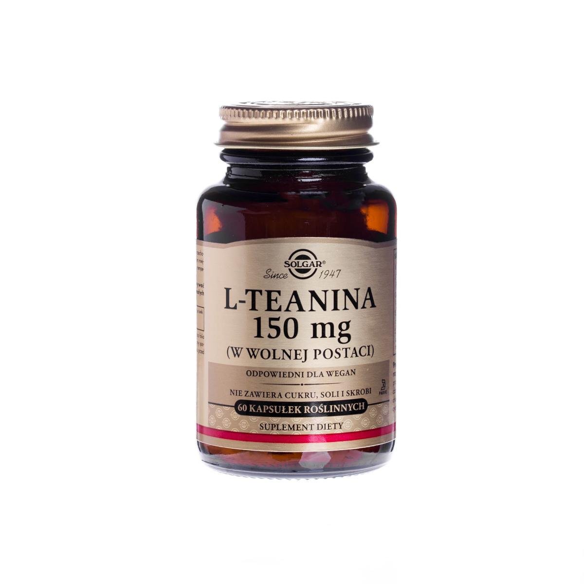 Solgar L-Teanina w wolnej postaci 150mg 60 kapsułek
