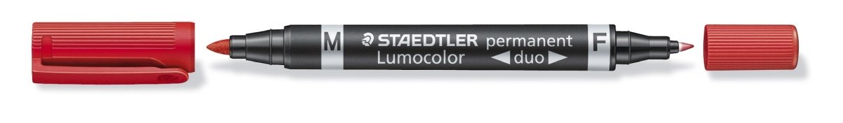 Steadtler Steadtler Marker permanentny Lumocolor Duo 348-2 czerwony WIKR-0983570 WIKR-0983570