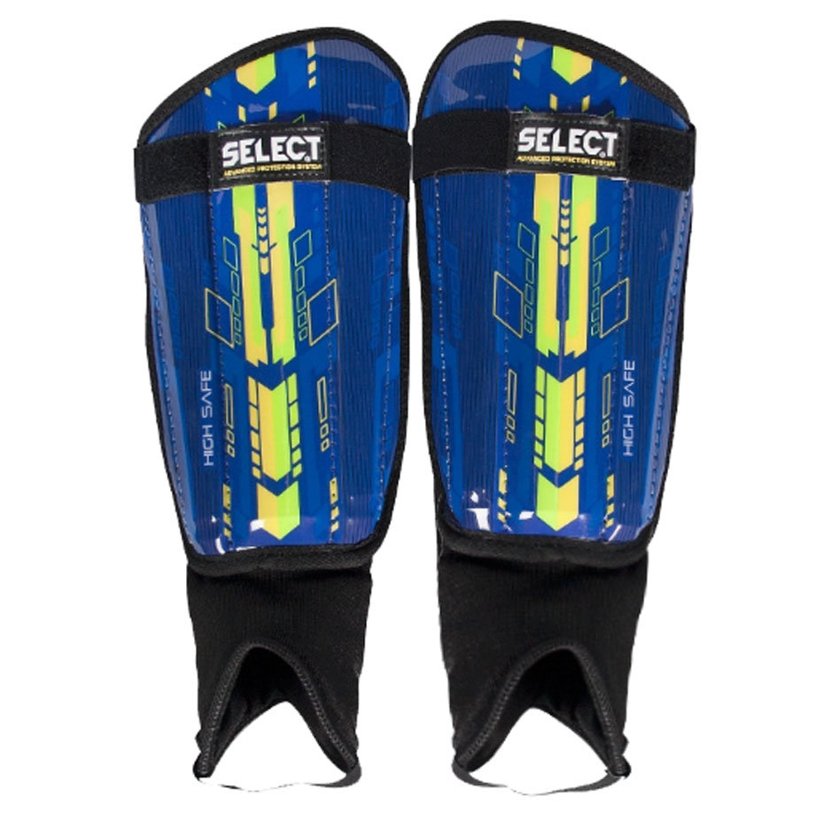 Select, Ochraniacze piłkarskie, High Safe 10683 niebiesko-żółte, rozmiar L